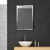 Contempo Brushed Silver Stainless Steel Rectangular Wall Mirror